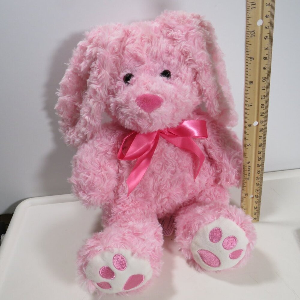 Large Pink Bunny Plush Rabbit 12.5" long with big floppy ears EASTER
